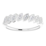 14K White 1/8 CTW Diamond Leaf Ring photo 3