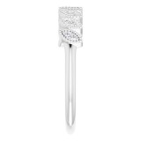 14K White 1/8 CTW Diamond Leaf Ring photo 4