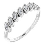14K White 1/8 CTW Diamond Leaf Ring photo