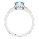 14K White Aquamarine & .04 CTW Diamond Ring photo 2