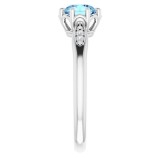 14K White Aquamarine & .04 CTW Diamond Ring photo 4