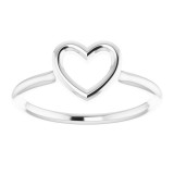 14K White Heart Ring photo 3