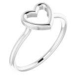 14K White Heart Ring photo