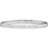 14K White 5.1 mm Hammered Bangle 7 1/2 Bracelet photo