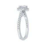 Shah Luxury Cushion Cut Halo Diamond Engagement Ring In 14K White Gold (Semi-Mount) photo 2