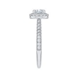Shah Luxury Cushion Cut Halo Diamond Engagement Ring In 14K White Gold (Semi-Mount) photo 3
