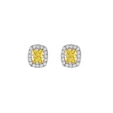 Henri Daussi 18k Yellow Gold Diamond Stud Earrings photo