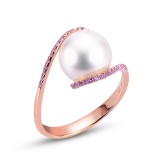 Imperial Pearl 14k Rose Gold Freshwater Pearl Ring photo