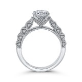 Shah Luxury 14K White Gold Round Diamond Cathedral Style Engagement Ring (Semi-Mount) photo 4