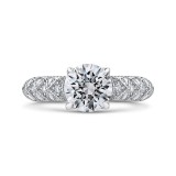 Shah Luxury 14K White Gold Round Diamond Cathedral Style Engagement Ring (Semi-Mount) photo