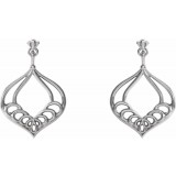 14K White Vintage-Inspired Dangle Earrings photo 2
