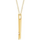 14K Yellow .015 CT Diamond Bar 16-18 Necklace photo 2