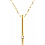 14K Yellow .015 CT Diamond Bar 16-18 Necklace photo