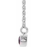 14K White Amethyst & .02 CTW Diamond 18 Necklace photo 2