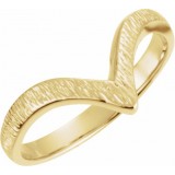 14K Yellow Grooved V Ring photo