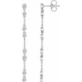 14K White 1/3 CTW Diamond Chain Earrings photo