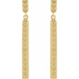 14K Yellow 29x2.4 mm Sculptural Bar Earrings photo 2