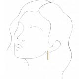 14K Yellow 29x2.4 mm Sculptural Bar Earrings photo 3