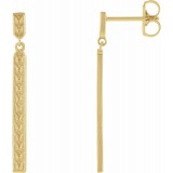 14K Yellow 29x2.4 mm Sculptural Bar Earrings photo