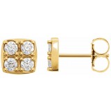 14K Yellow 1/2 CTW Diamond Earrings photo