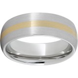 Serinium Domed Band with a 2mm 14K Yellow Gold Inlay and a Satin Finish photo