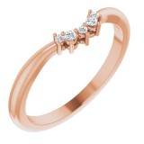 14K Rose .05 CTW Diamond Matching Band photo