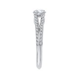 Shah Luxury 14K White Gold Oval Diamond Engagement Ring with Split Shank (Semi-Mount) photo 2