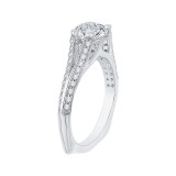 Shah Luxury 14K White Gold Oval Diamond Engagement Ring with Split Shank (Semi-Mount) photo 3