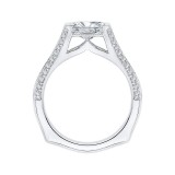 Shah Luxury 14K White Gold Oval Diamond Engagement Ring with Split Shank (Semi-Mount) photo 4