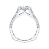 Shah Luxury 14K White Gold Oval Diamond Engagement Ring with Split Shank (Semi-Mount) photo 4