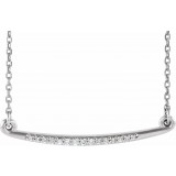 14K White .05 CTW Diamond Curved Bar 16-18 Necklace photo