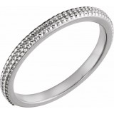 14K White Stackable Bead Ring photo
