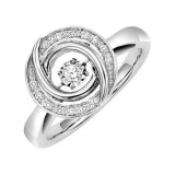 Gems One Silver (SLV 995) Diamond Rhythm Of Love Fashion Ring  - 1/10 ctw photo
