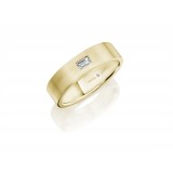 Henri Daussi 6mm Men's Wedding Band MBEC1 18k Gold Yellow 0.15 Ctw. photo 2