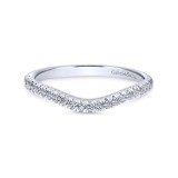 Gabriel & Co. 14k White Gold Contemporary Curved Wedding Band photo