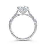 Shah Luxury 14K White Gold Round Cut Diamond Engagement Ring (Semi-Mount) photo 4