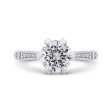 Shah Luxury 14K White Gold Round Cut Diamond Engagement Ring (Semi-Mount) photo