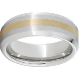 Serinium Beveled Edge Band with a 2mm 14K Yellow Gold Inlay photo