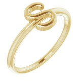 14K Yellow Initial S Ring photo