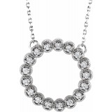 14K White 1/4 CTW Diamond Circle 16-18 Necklace photo