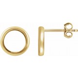 14K Yellow Circle Earrings photo