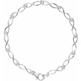 14K White 1/8 CTW Diamond 7 Link Bracelet photo