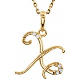 14K Yellow .02 CTW Diamond Initial X 18 Necklace photo