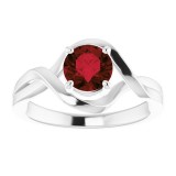 14K White Mozambique Garnet Ring photo 3