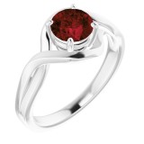 14K White Mozambique Garnet Ring photo