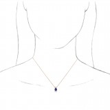 14K Rose Blue Sapphire & 1/5 CTW Diamond 16-18 Necklace photo 3