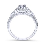 Gabriel & Co. 14k White Gold Victorian Vintage Engagement Ring photo 2