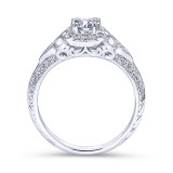 Gabriel & Co. 14k White Gold Victorian Vintage Engagement Ring photo 2