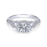 Gabriel & Co. 14k White Gold Victorian Vintage Engagement Ring photo