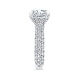 Shah Luxury 14K White Gold Round Cut Diamond Euro Shank Engagement Ring (With Center) photo 3